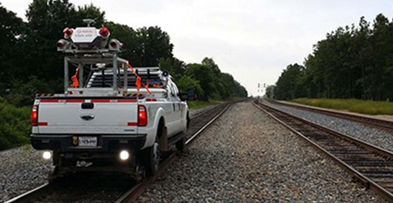 Mobile LiDAR Truck on Railroad Track